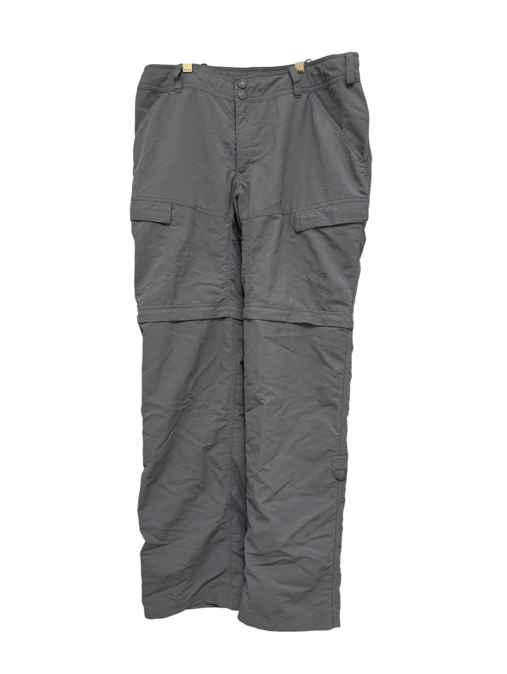 The North Face Womens 12 Long Convertible Zip Off Hiking Cargo Pants Gray